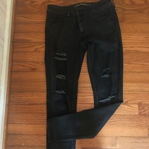 Distressed black American Eagle jeans